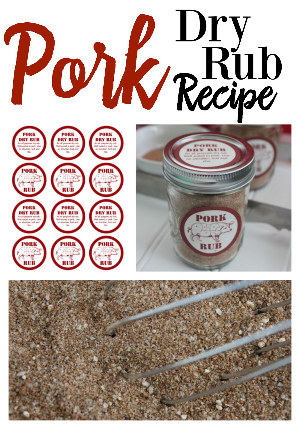 Pork Dry Rub Recipe with Printable Labels