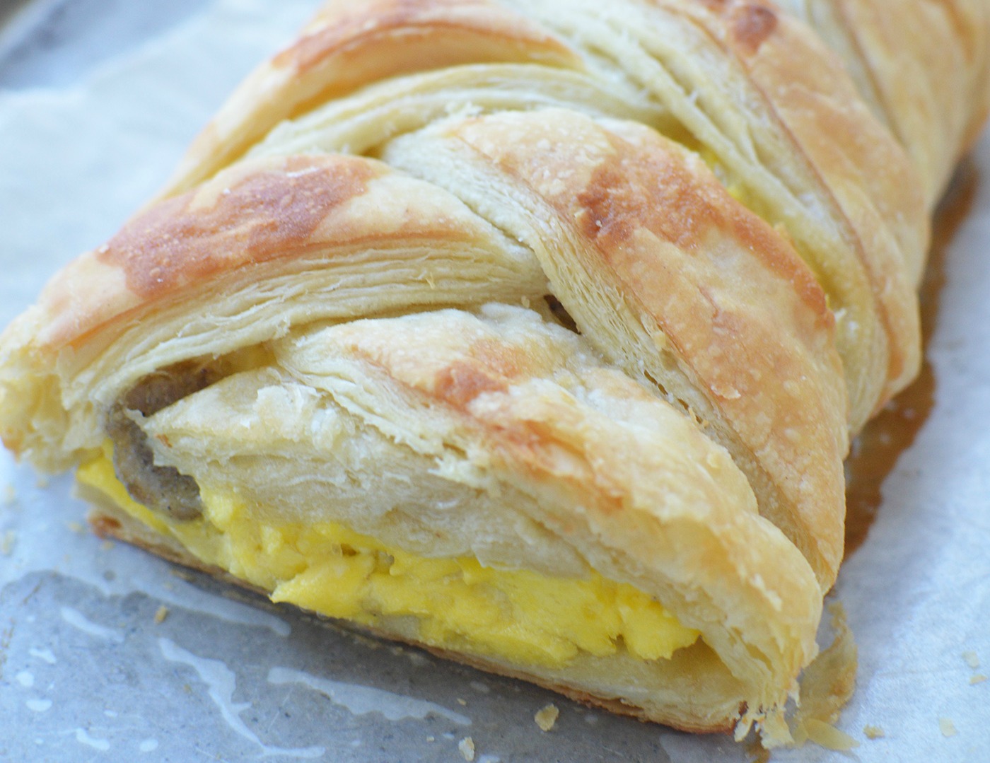 Sausage Egg and Cheese Breakfast Braid