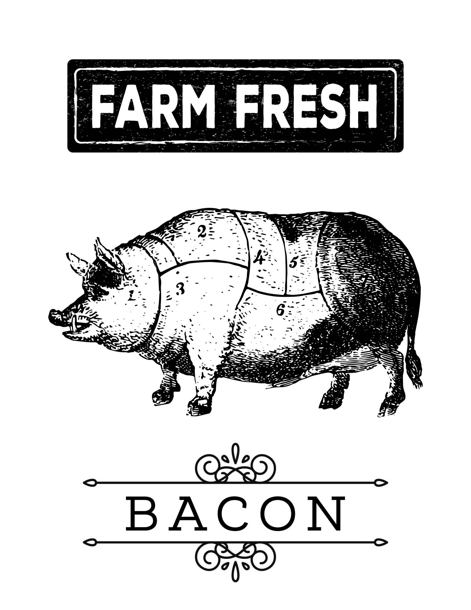 FREE Printable Farmhouse Pig Wall Art 