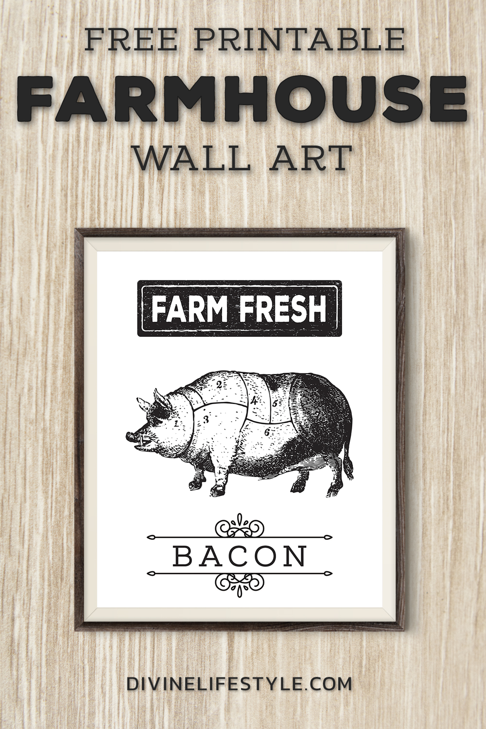 FREE Printable Farmhouse Pig Wall Art 